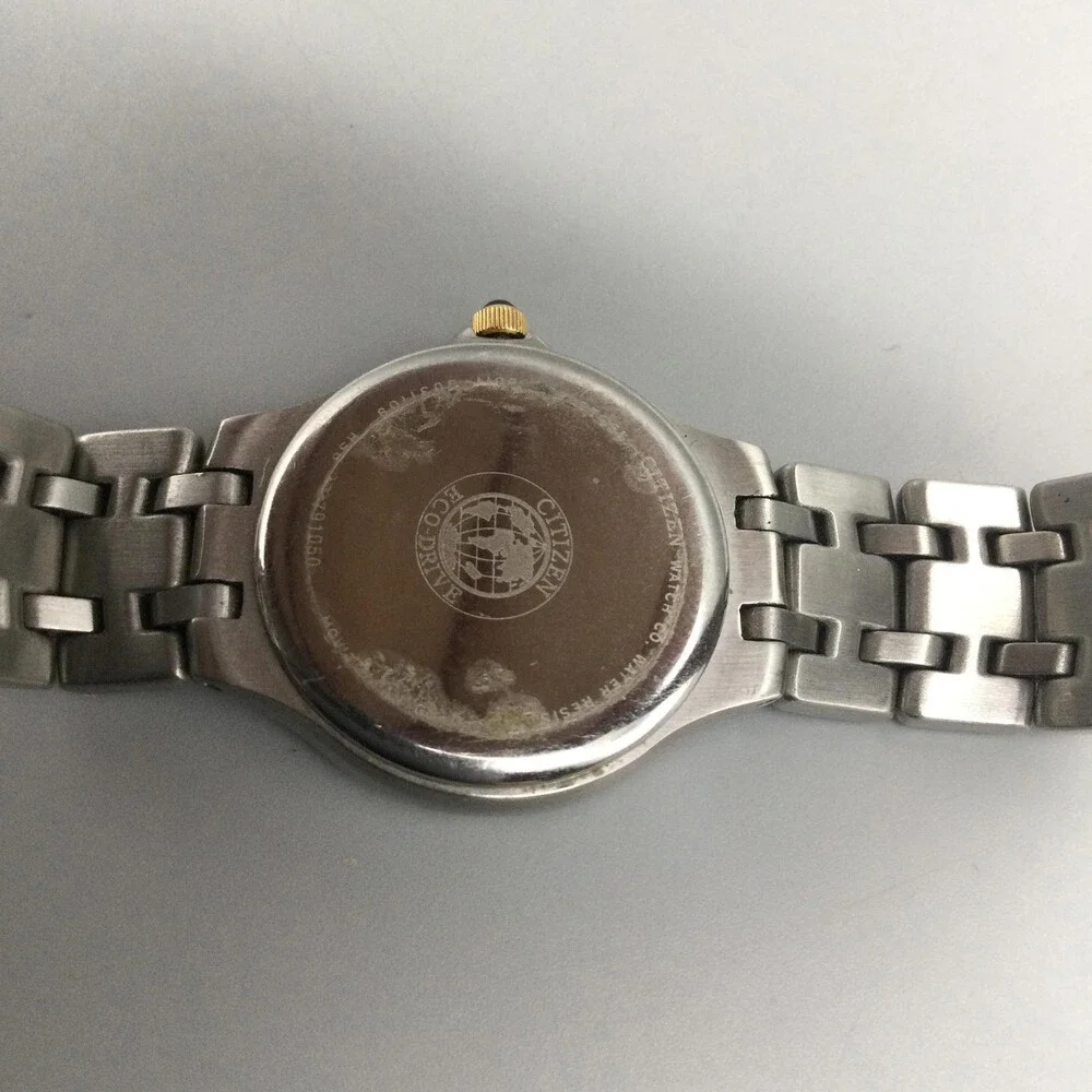 Citizen Eco-Drive Womens Watch 25mm White Dial Silver Gold Tone Diamond 6.25